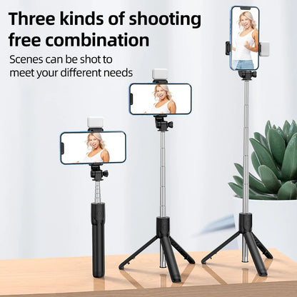 Bluetooth Wireless 67CM Selfie Stick Mini Tripod Extendable Monopod Remote Shutter for Android IOS 2024 Latest Hot Phone Holder