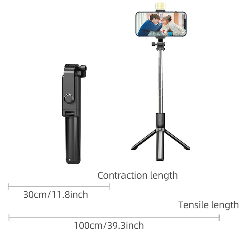 Bluetooth Wireless 67CM Selfie Stick Mini Tripod Extendable Monopod Remote Shutter for Android IOS 2024 Latest Hot Phone Holder