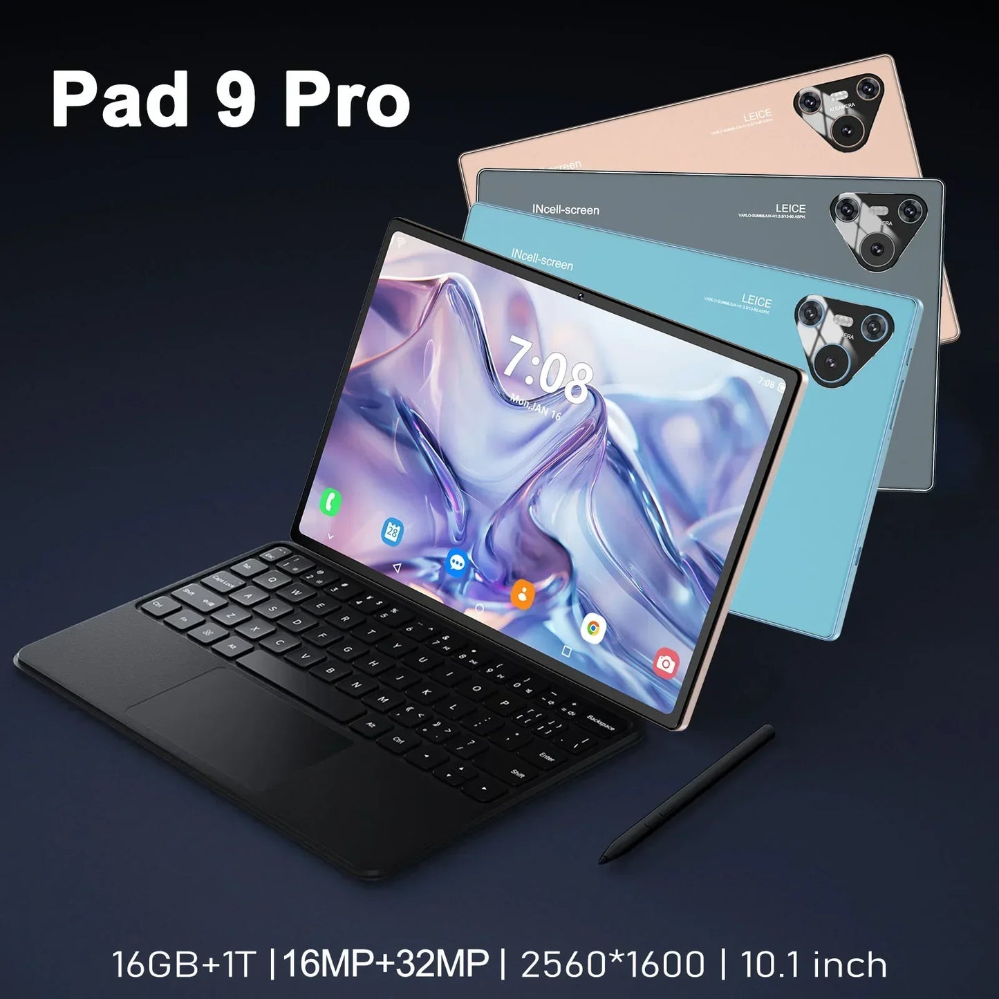 Original Pad 9 Pro Tablet 10.1 inch Android 13 Snapdragon 8gen2 Global 16GB+1024GB 10000mah 5G Dual SIM WIFI  HD Screen