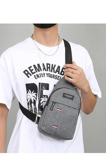 Chest Bag Men's One Shoulder Crossbody Bag Large Capacity Outdoor Sports And Leisure Fashion Small Shoulder Bag Large Capacit