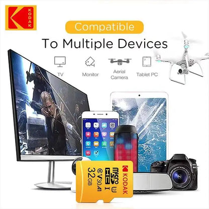 Kodak Micro SD Card Mini SD Class10 32GB 64GB 128GB 256GB High Speed Write Super Compatibility Phone Camera Meomory Card