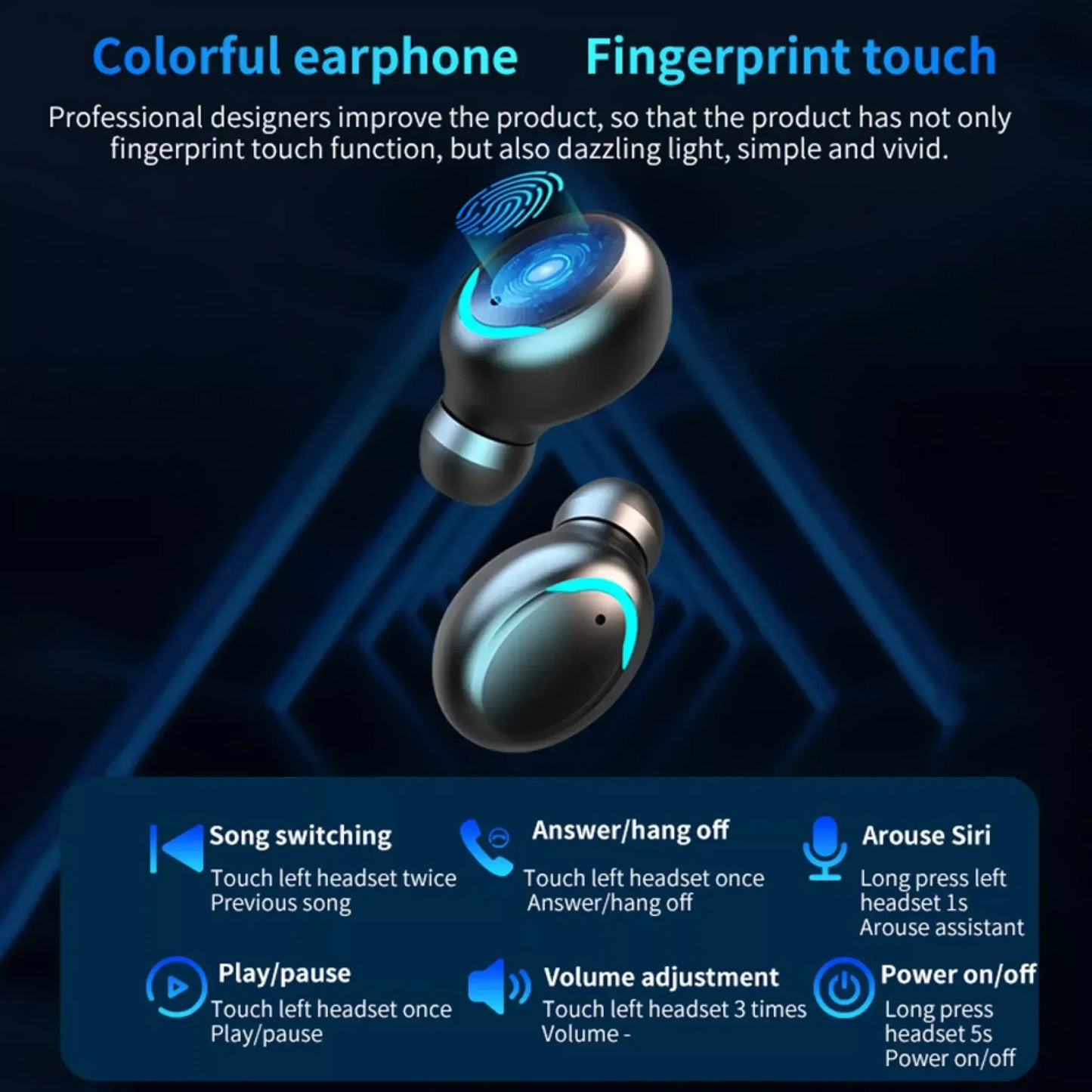 F9 Bluetooth headsets 5.3 Headphones Sport Waterproof Noise Reduction in-ear Wireless Earbuds With Mic For Xiaomi iPhone