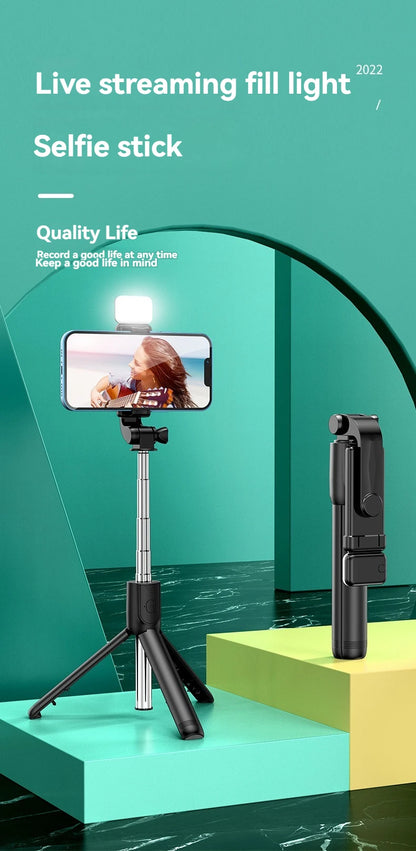 Bluetooth Wireless 67CM Selfie Stick Mini Tripod Extendable Monopod Remote Shutter for Android IOS 2024 Latest Hot Phone Holder