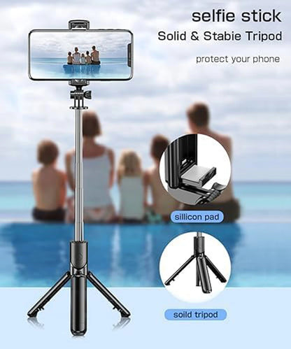 Bluetooth Wireless Selfie Stick Tripod Stand with Light Remote Extendable Tripod for iPhone Mobile Phone Tiktok Live Streaming